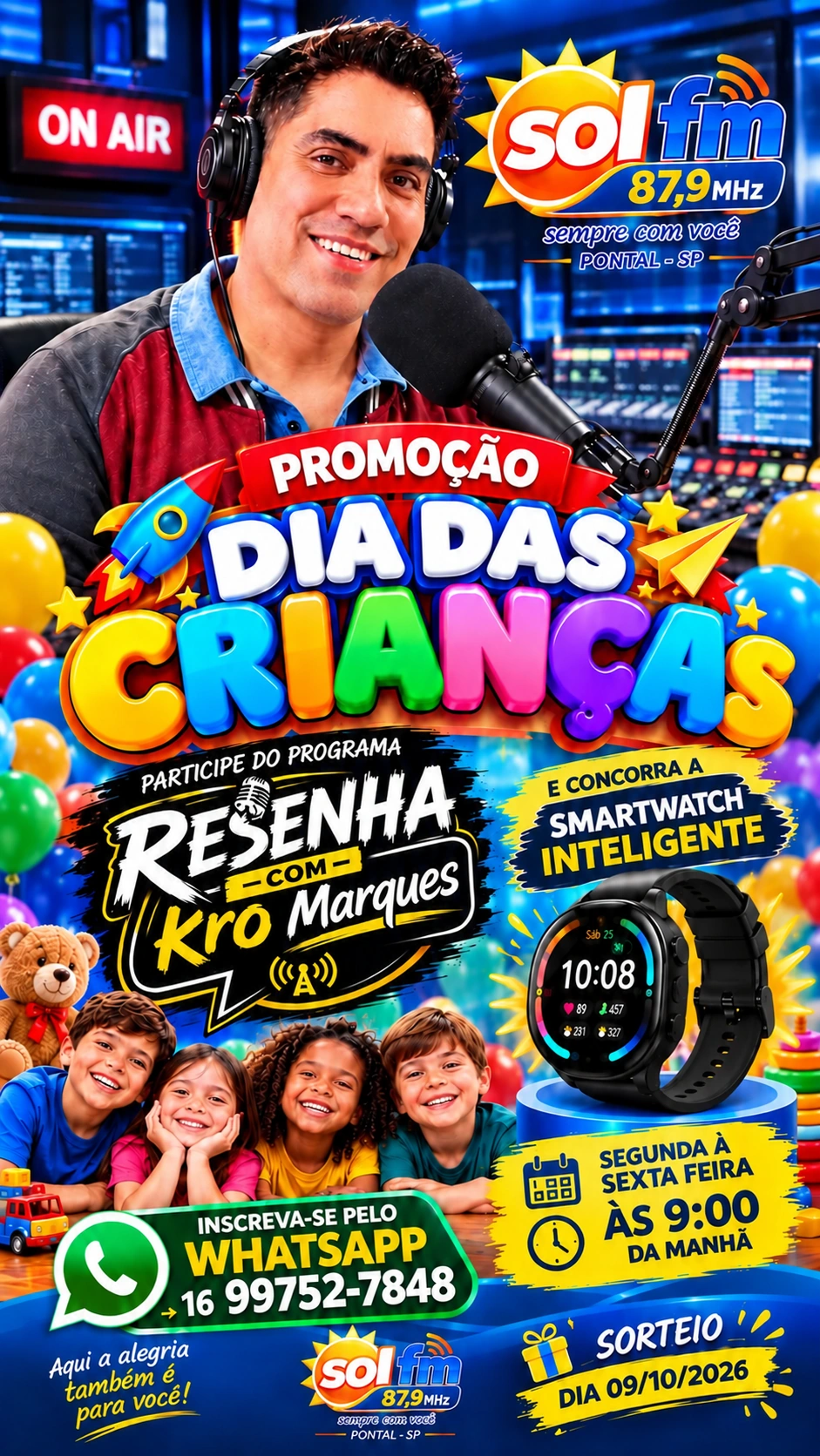 Promoção Dia das Crianças do Programa Resenha com Kro Marques